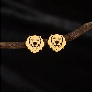 Golden Retriever Stud Earrings, Dog Earrings